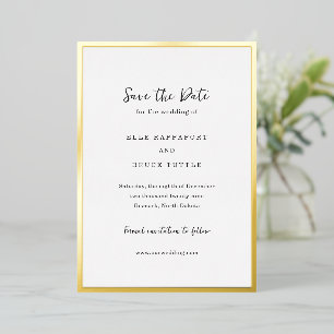 Invitation En Aluminium Elle Simple mariage moderne Enregistrer la date