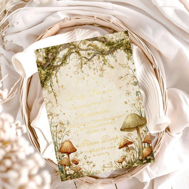 Invitation En Aluminium Enchanted Woodland Mushroom Baby Shower (Créateur téléchargé)