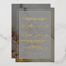 Encre à alcool grise élégante Mariage Or