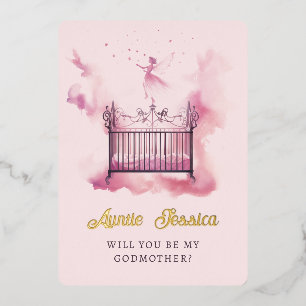 Invitation En Aluminium Enfant Fée aquarelle photo Godmère Proposition