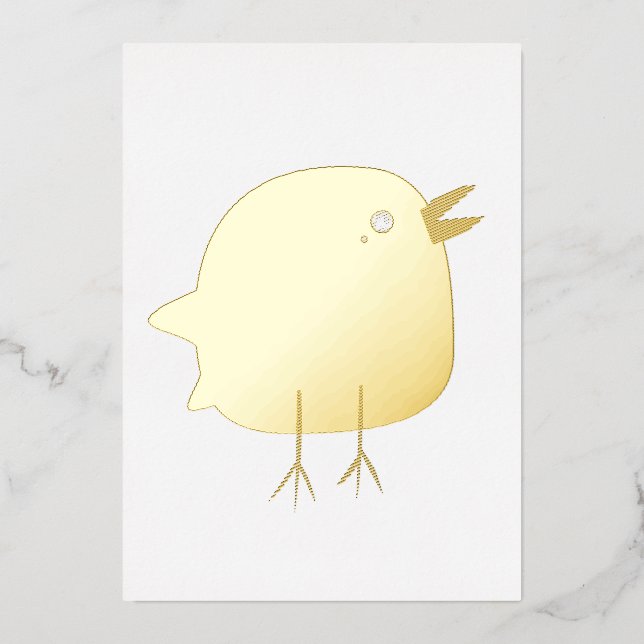 Invitation En Aluminium Enfants oiseau mignon     (Recto)