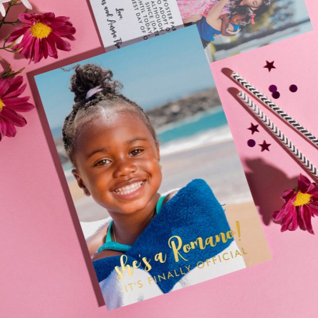 Invitation En Aluminium Enfin Nom officiel 2 Photos Adoption (Créateur téléchargé)