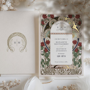 Invitation En Aluminium Enregistrer la date Bougainvillea Bourgogne Mariag