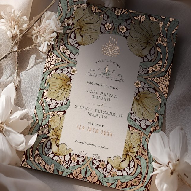 Invitation En Aluminium Enregistrer la date Dusty bleu musulman musulman M (Créateur téléchargé)