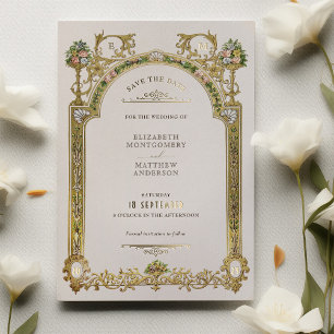 Invitation En Aluminium Enregistrer la date Victorian Royal Elegance Maria