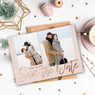 Invitation En Aluminium Enregistrer le titre de la date de l'annonce Real