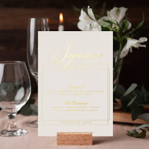 Invitation En Aluminium Enseigne de boissons signatures de mariage blanc i