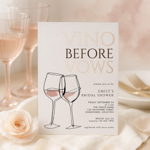 Invitation En Aluminium Enterrement de vie de jeune fille Vino Before Vows