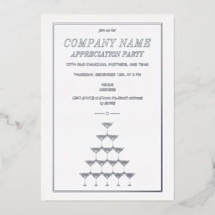 Invitation En Aluminium Entreprise Appréciation Champagne Tower Business