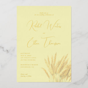 Invitation En Aluminium Épis de blé jaune élégants