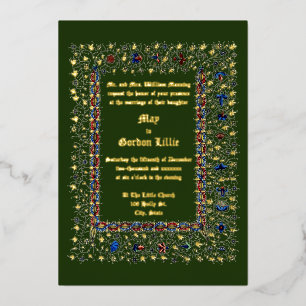 Invitation En Aluminium Époque victorienne 1883 Mariage de style médiéval