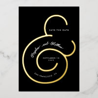 Étiquette de mariage à l'ampersand de script noir 