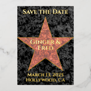 Invitation En Aluminium Étoile de Hollywood en papier alu chic pour annonc