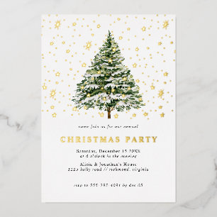 Invitation En Aluminium Étoiles de l'arbre de Noël Fête festive de Noël
