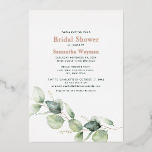 Invitation En Aluminium Eucalyptus Fête des mariées Rose or 