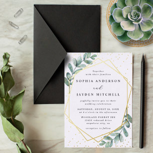 Invitation En Aluminium Eucalyptus Mariage Géométrique Réel