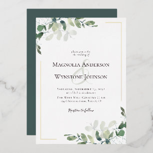 Invitation En Aluminium Eucalyptus Mariage Real Gold