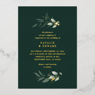 Invitation En Aluminium Eucalyptus moderne minimaliste élégant mariage ver
