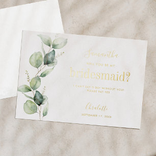 Invitation En Aluminium Eucalyptus Serez-Vous Ma Proposition De Mineure