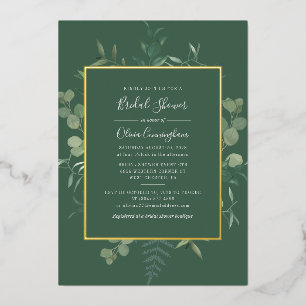 Invitation En Aluminium Eucalyptus Végétal Fête de Mariage Aquarelle