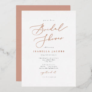 Invitation En Aluminium EVELYN Écriture Élégante Rose Gold Foil Enterremen