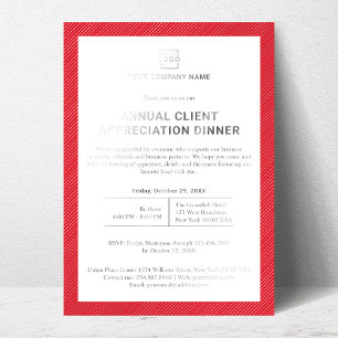 Invitation En Aluminium Événement de fête d'entreprise commerciale personn