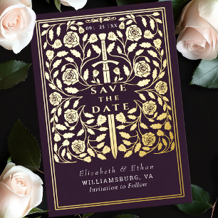 Invitation En Aluminium Evénement Médiéval Mariage d'épée Enregistrer la d