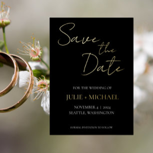 Invitation En Aluminium Événement simple de mariage noir à ne pas manquer