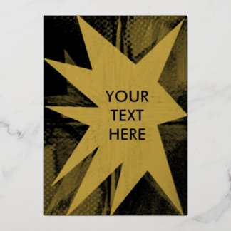 Invitation En Aluminium Explosion de grunge doré intense Exclusive