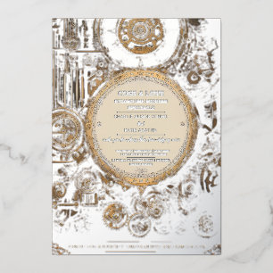 Invitation En Aluminium Extravaganza Steampunk Mariage à Ressort Vintage