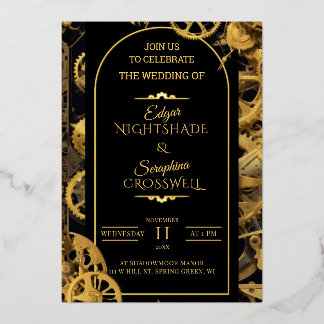 Invitation En Aluminium Extravaganza Steampunk Mariage Horlogerie Vintage