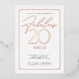 Invitation En Aluminium Fabuleux 20 Elégant 20e Anniversaire Foil Invitati