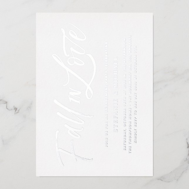 Invitation En Aluminium Faire Connaissance Lettre Mariage Argent (Recto)