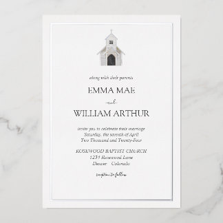 Invitation En Aluminium Faire-Invitation de mariage classique avec foil da