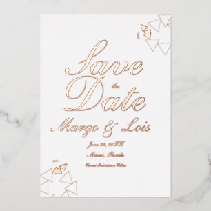 Invitation En Aluminium Faire part de date de sauvegarde de script géométr