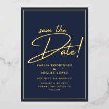 Faire part de mariage à dater Épave Navy Blue en O