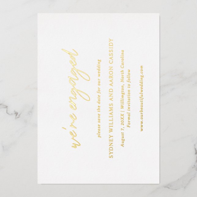 Invitation En Aluminium Faire part de mariage moderne à Sydney (Recto)