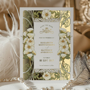 Invitation En Aluminium Faire suivre les dates d'art nouveau Calla Lily pa