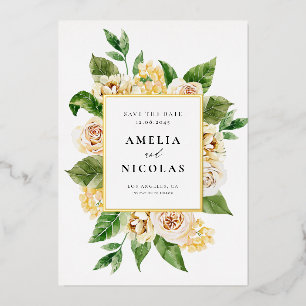 Invitation En Aluminium Fairepart de mariage à l'aquarelle Roses anglaises