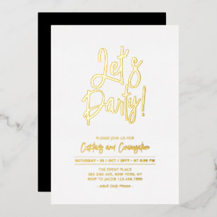 Invitation En Aluminium Faisons la fête   Écriture chic pour tout événemen
