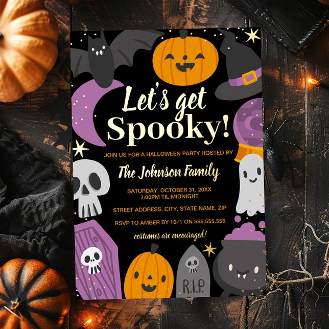 Invitation En Aluminium Faisons une Halloween Party effrayante  (Créateur téléchargé)