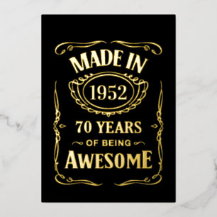 Invitation En Aluminium Fait en 1952 70 ans d'être génial 2022 anniversair