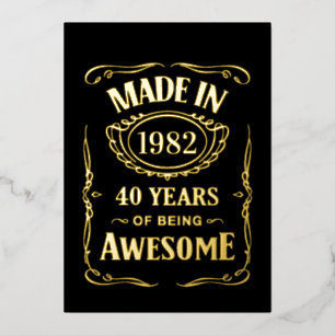 Invitation En Aluminium Fait en 1982 40 ans d'être génial anniversaire 202