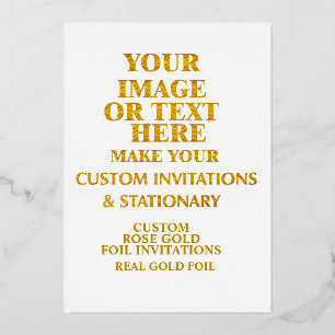 Invitation En Aluminium Faites votre propre Rose personnalisé Gold personn
