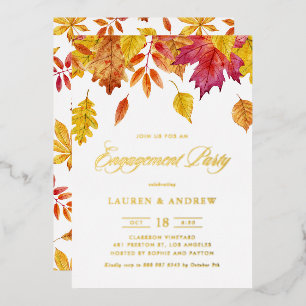 Invitation En Aluminium Falling Feuille Garland Automne Party