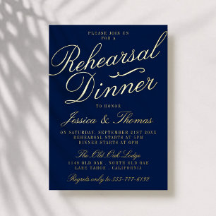Invitation En Aluminium Fancy Typographie Mariage Dîner de répétition Real