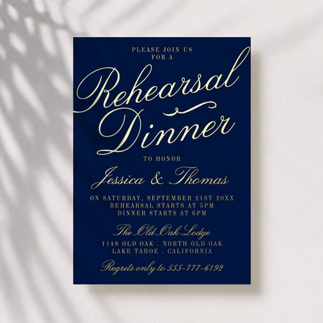 Invitation En Aluminium Fancy Typographie Mariage Dîner de répétition Real (Créateur téléchargé)