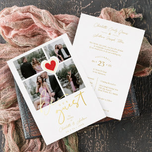 Invitation En Aluminium Fancy White Lace Red Heart 4 Photos Soyez notre in