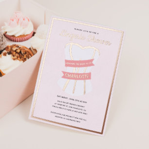 Invitation En Aluminium Fard à joues rose métallisé lingerie Shower de mar