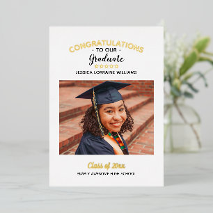 Invitation En Aluminium Félicitations Custom Photo Graduate Graduation